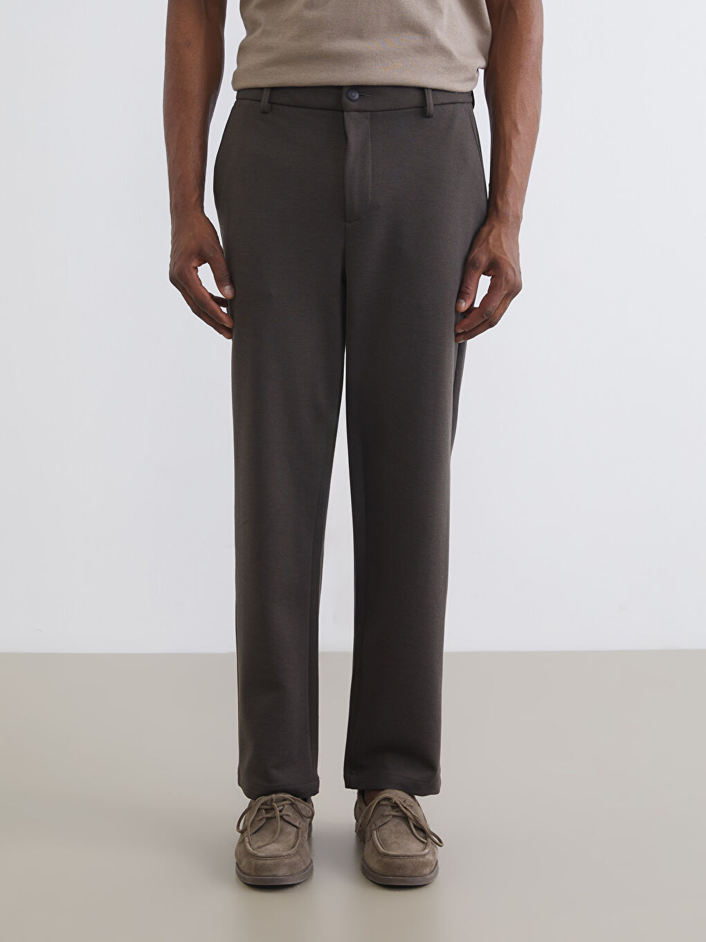 Haki Standart Kalıp Erkek Pantolon-1