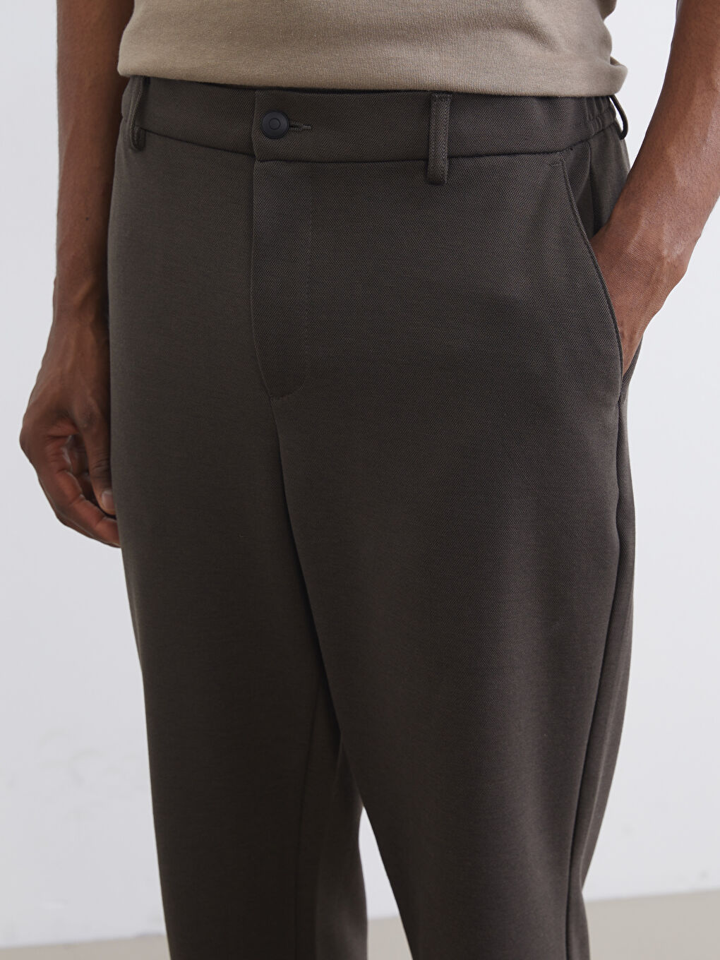 Haki Standart Kalıp Erkek Pantolon-2