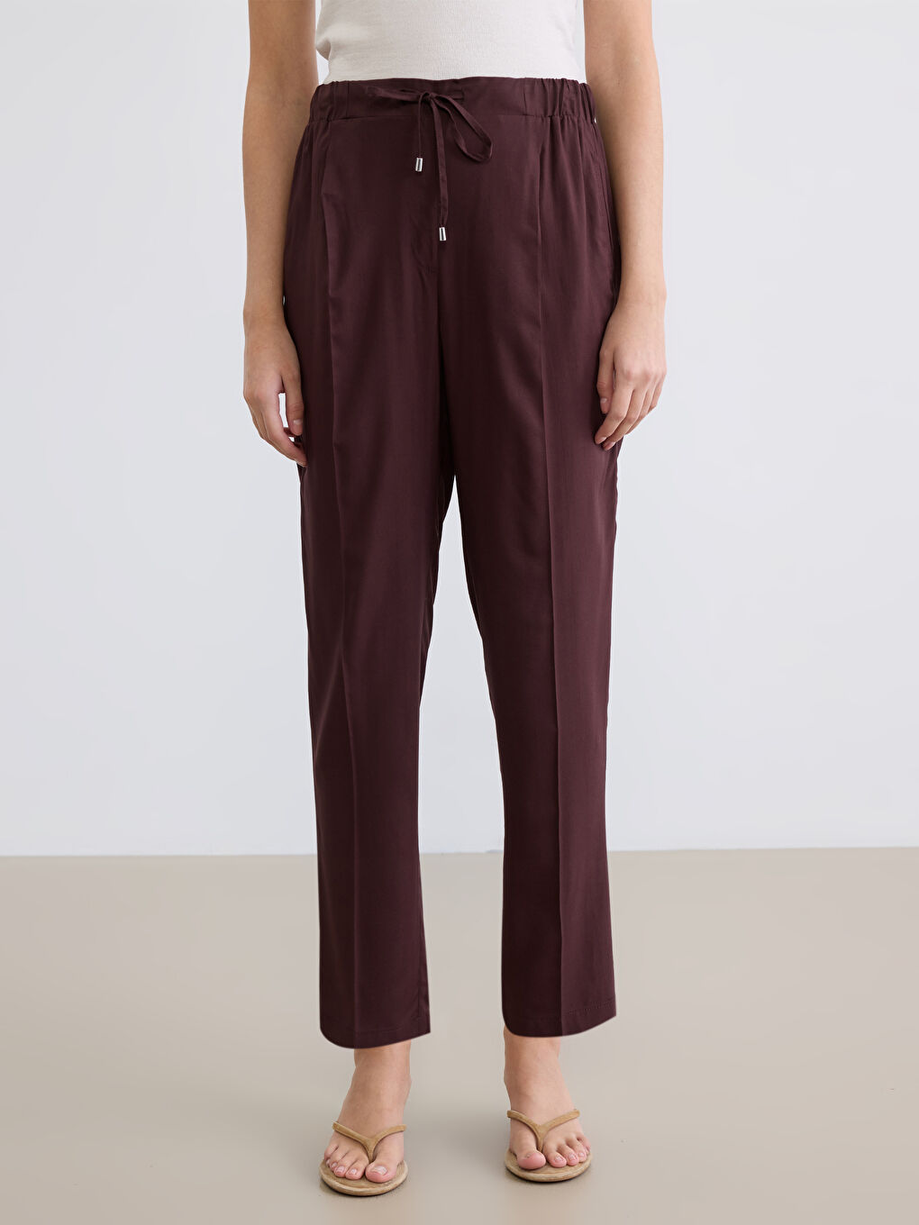 Beli Lastikli Kadın Pantolon-1