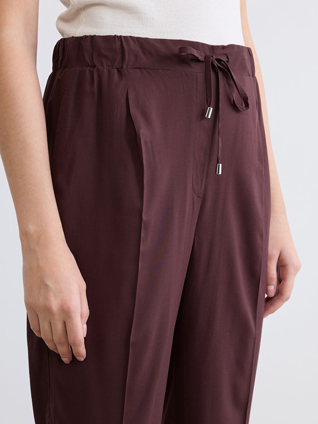 Beli Lastikli Kadın Pantolon-2