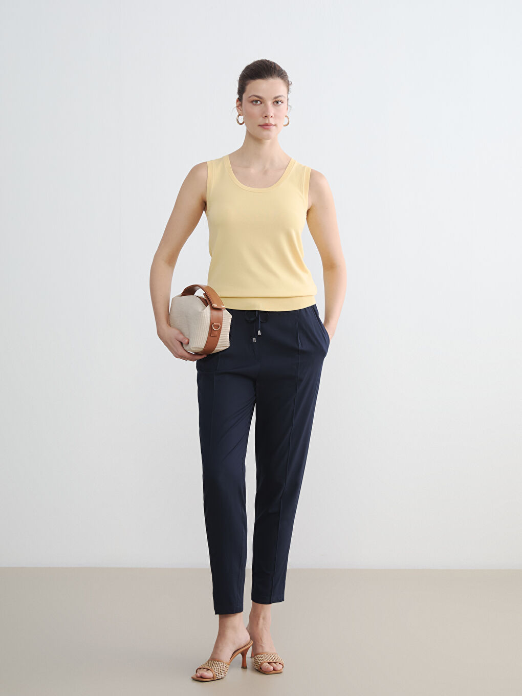 Pantaloni Dama cu Talie Elastică