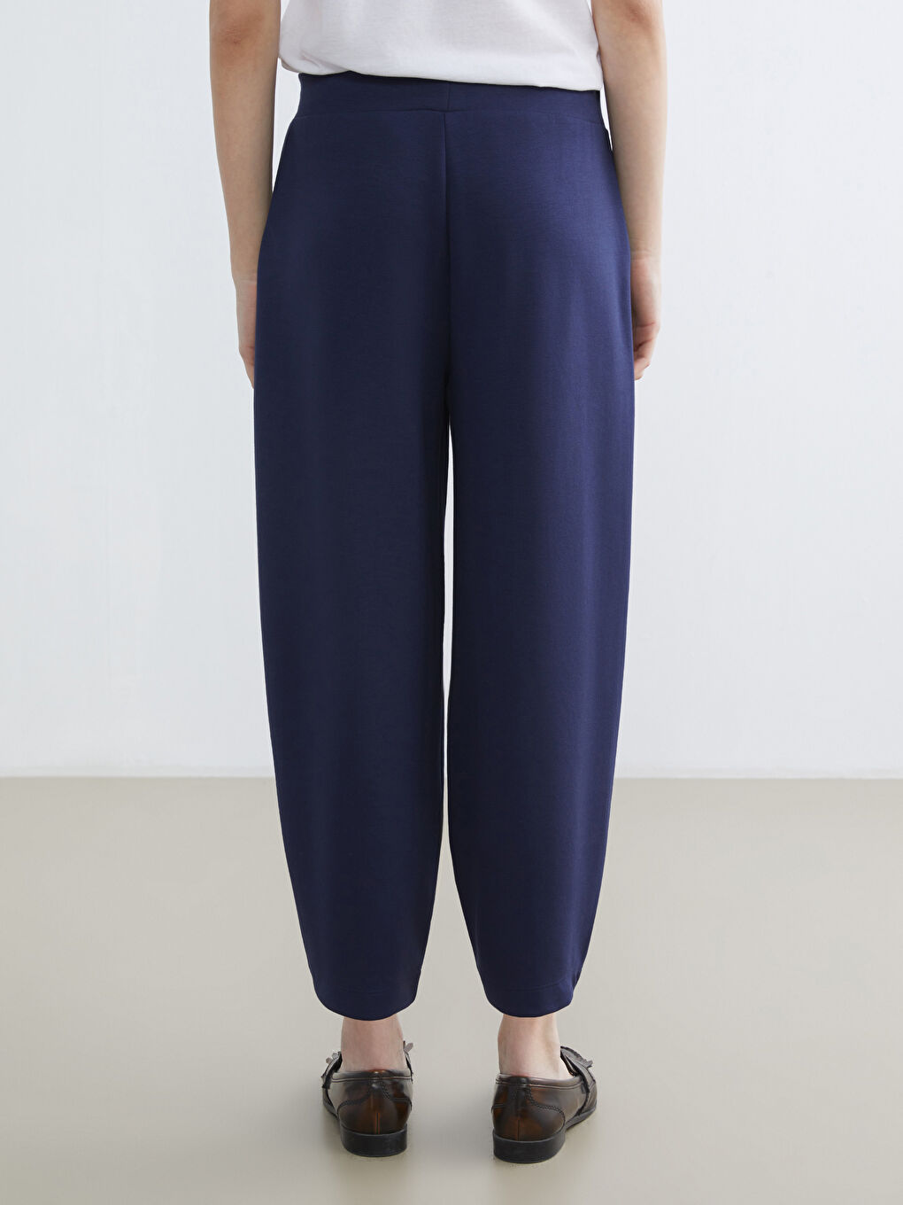 Lacivert Beli Lastikli Kadın Pantolon-3