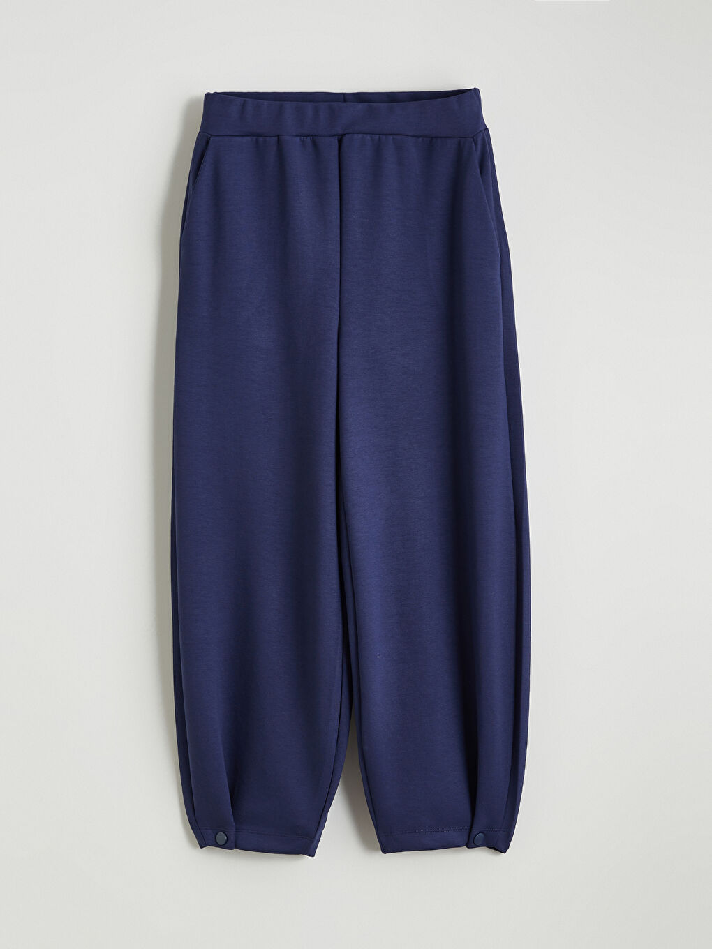 Lacivert Beli Lastikli Kadın Pantolon-4