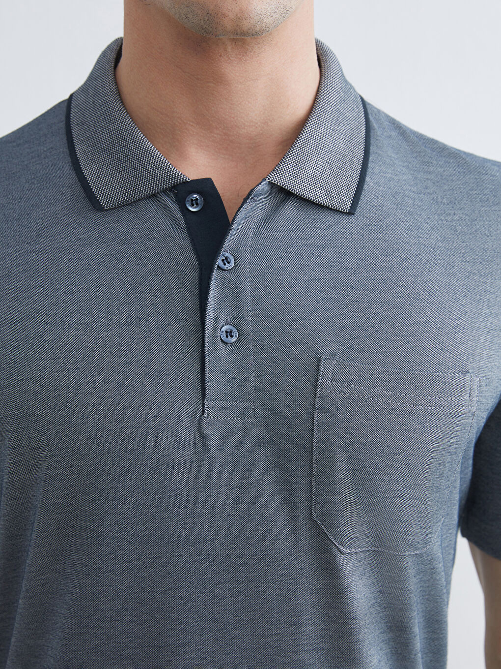 Lacivert Polo Yaka Erkek Tişört-2