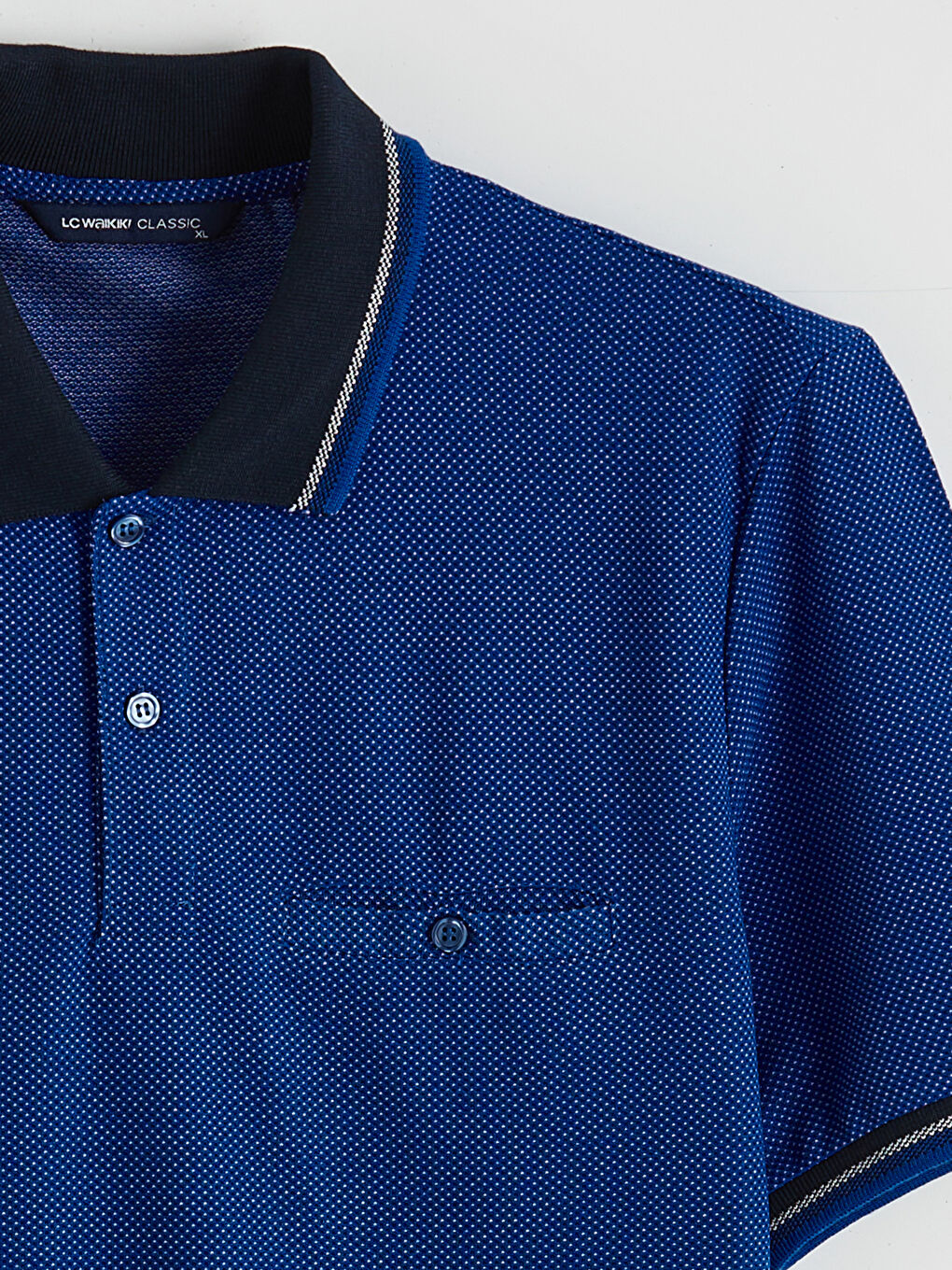 Mavi Polo Yaka Pike Erkek Tişört-3