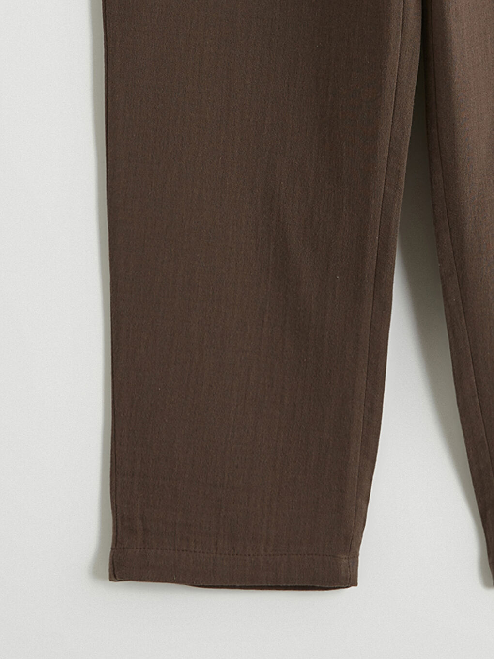 Kahverengi Beli Lastikli Kadın Pantolon-1