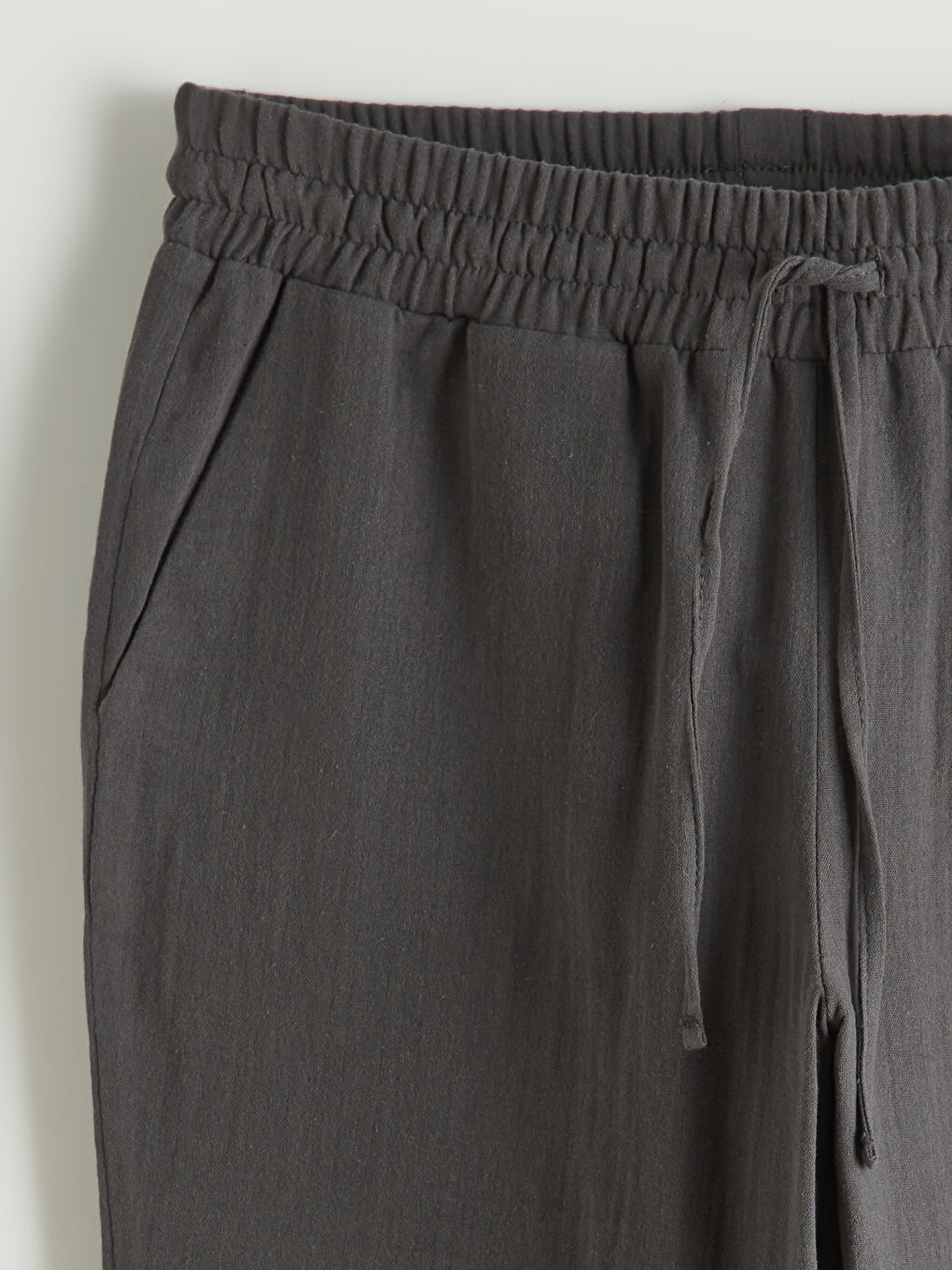 Antrasit Beli Lastikli Kadın Pantolon-1