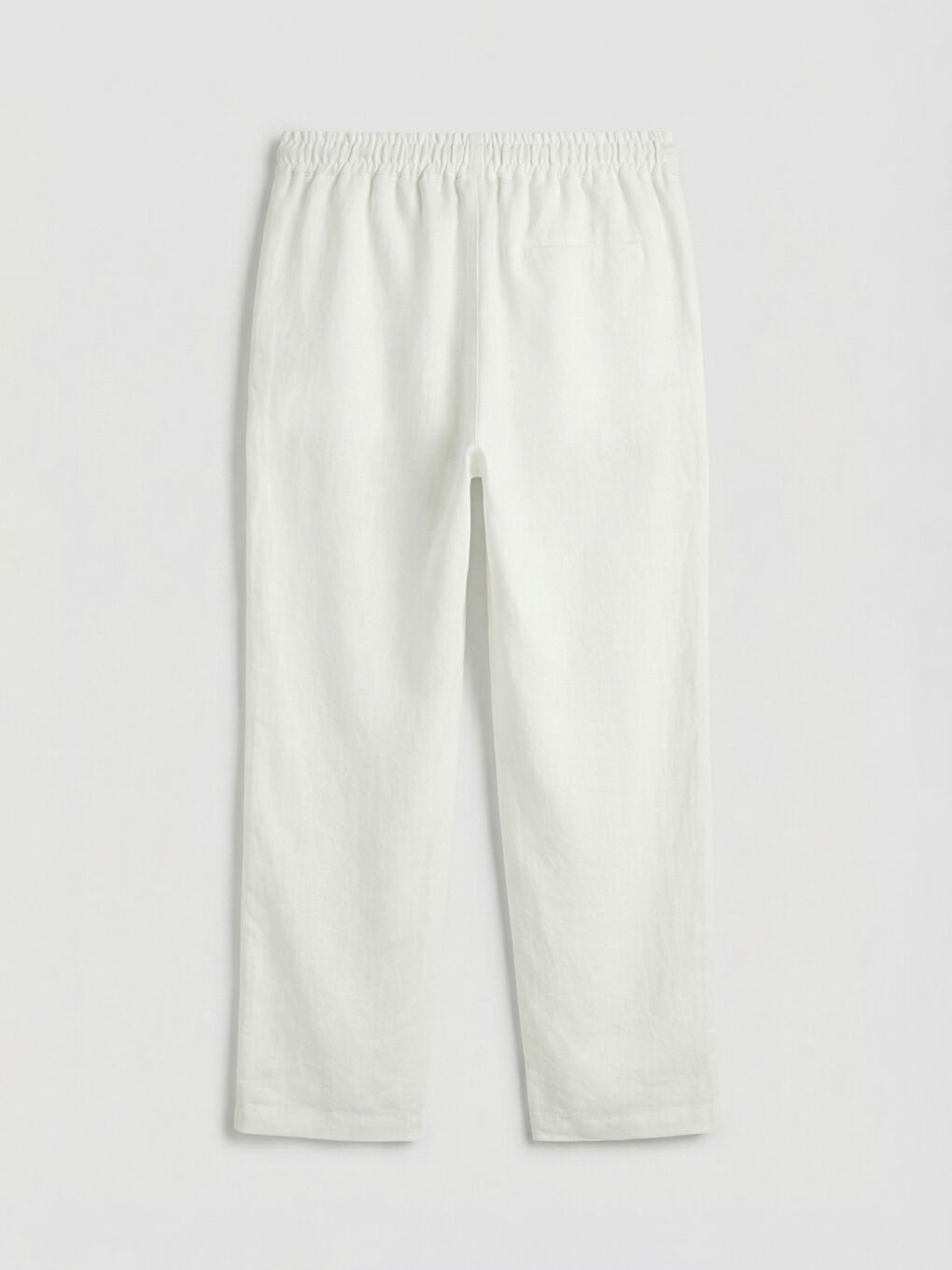 Ekru Beli Lastikli Kadın Pantolon-1