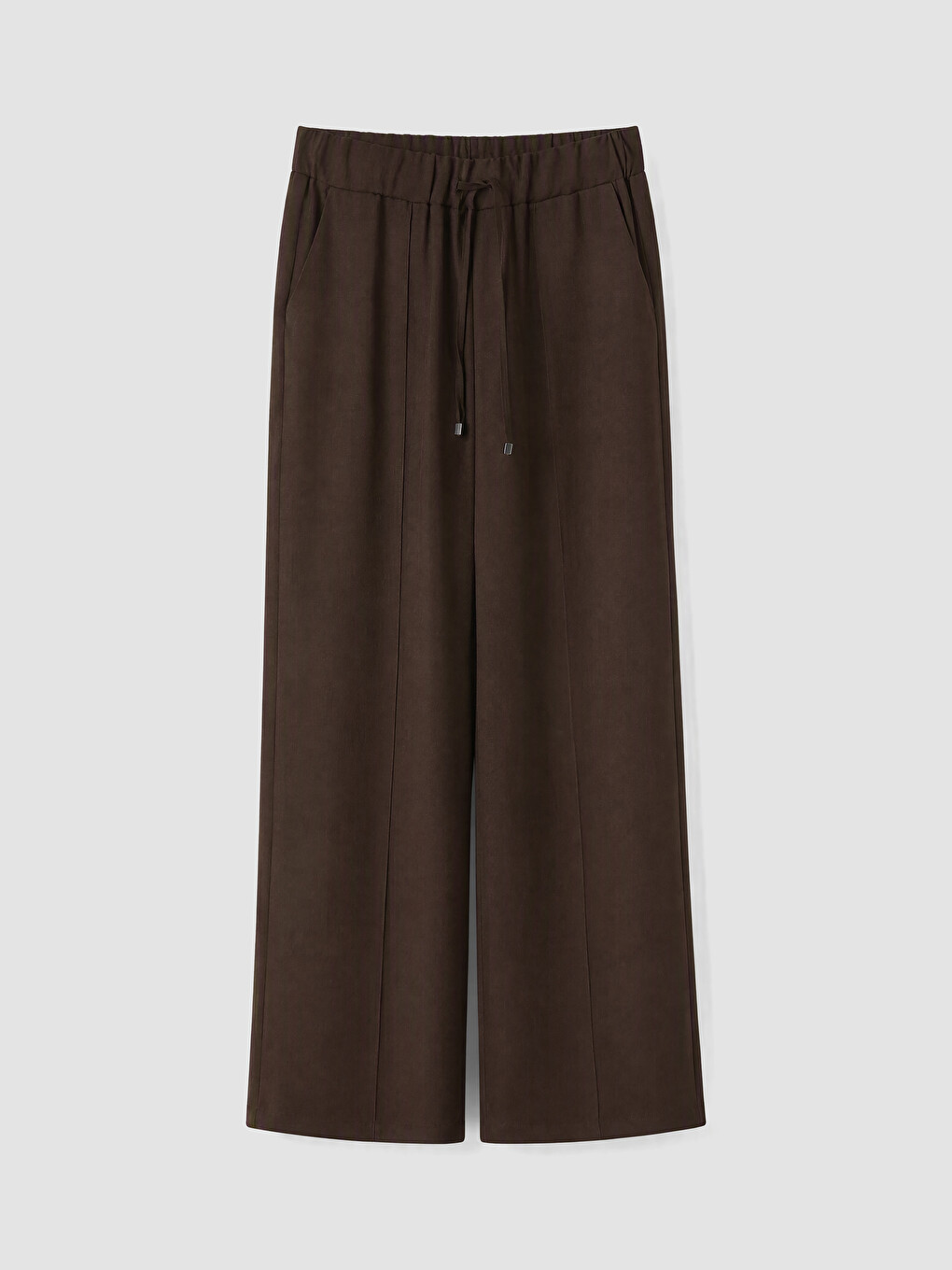 Kahverengi Beli Lastikli Kadın Pantolon-4