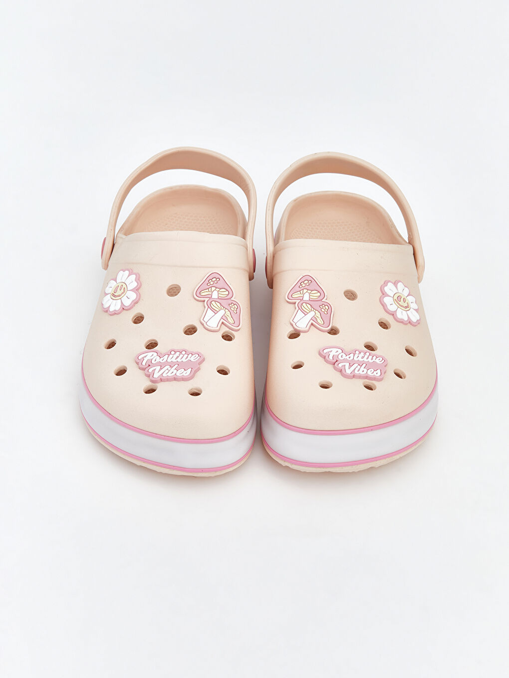 Pembe Çiçek Baskılı Kız Çocuk Plaj Sandaleti-2