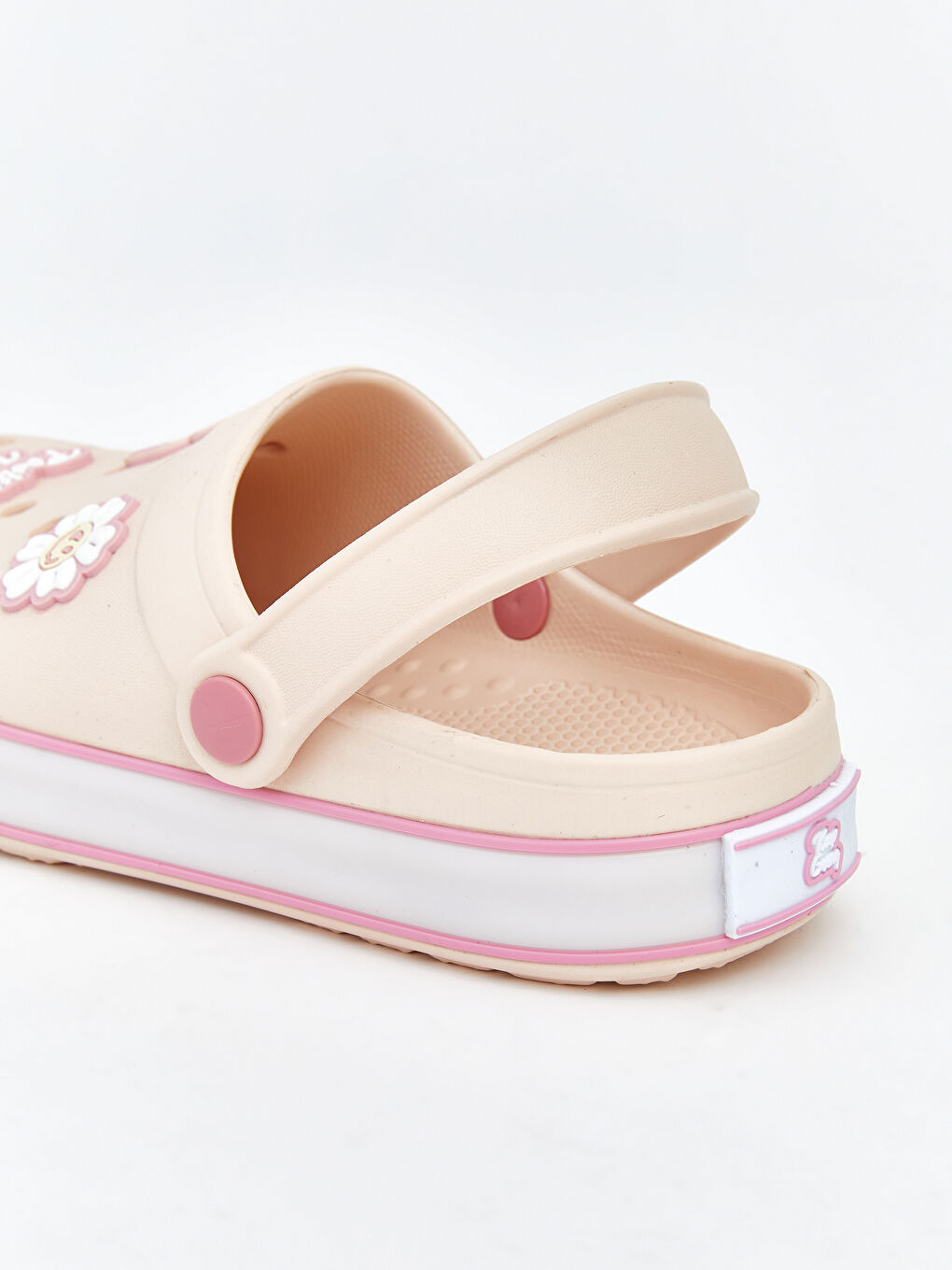 Pembe Çiçek Baskılı Kız Çocuk Plaj Sandaleti-4