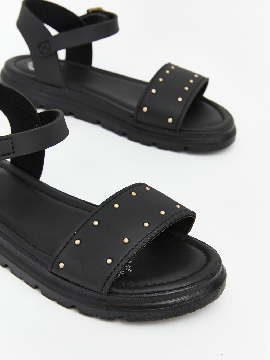 Siyah Çapraz Bantlı Kadın Kız Çocuk Sandalet-2