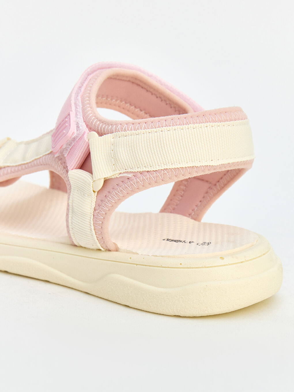 Ekru Cırt Cırtlı Kız Çocuk Sandalet-3