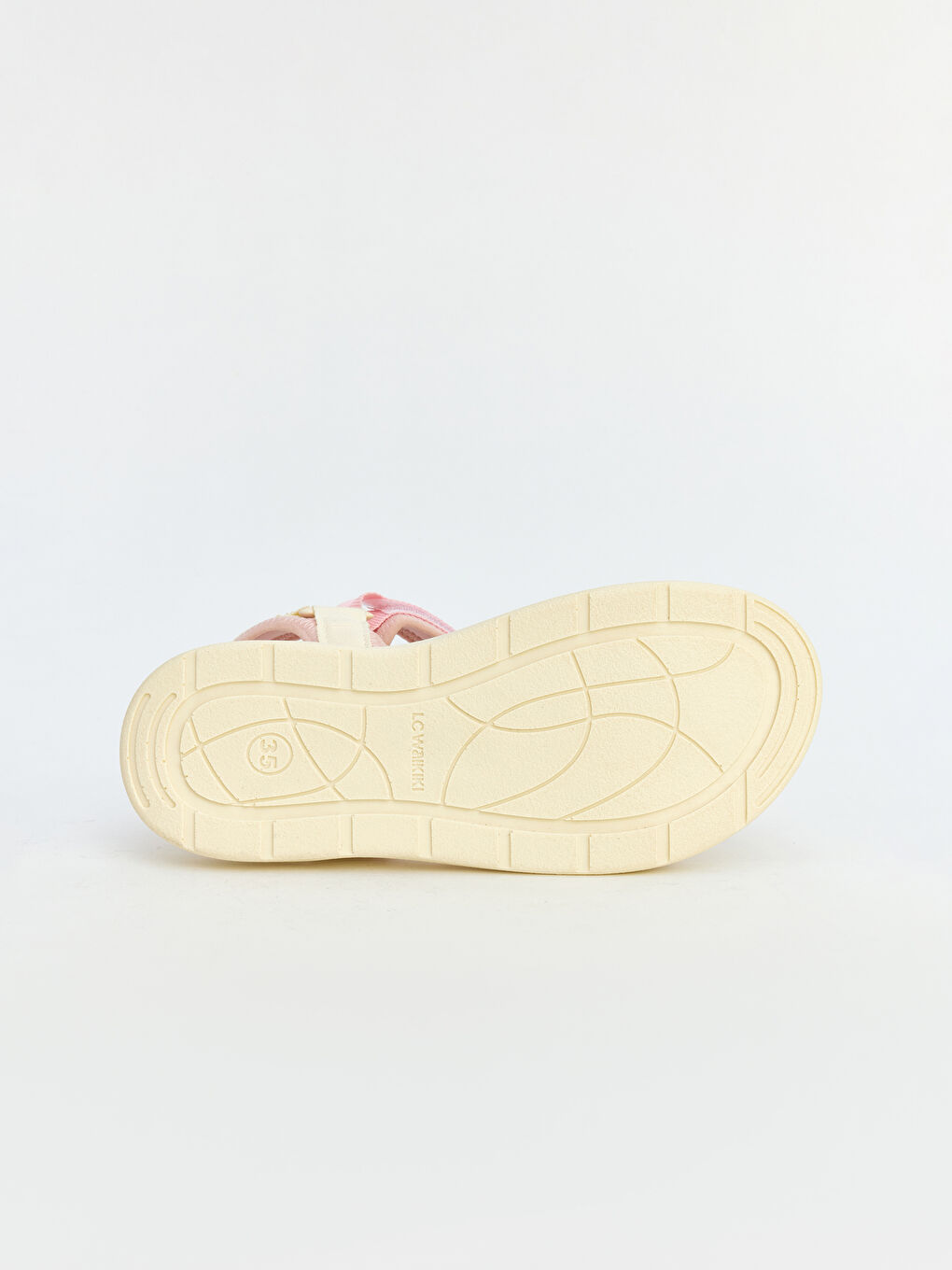 Ekru Cırt Cırtlı Kız Çocuk Sandalet-4