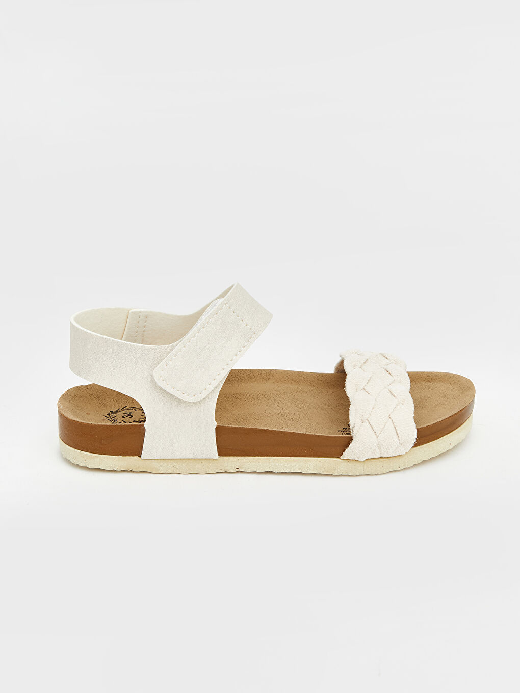 Ekru Örgü Detaylı Kız Çocuk Sandalet-1