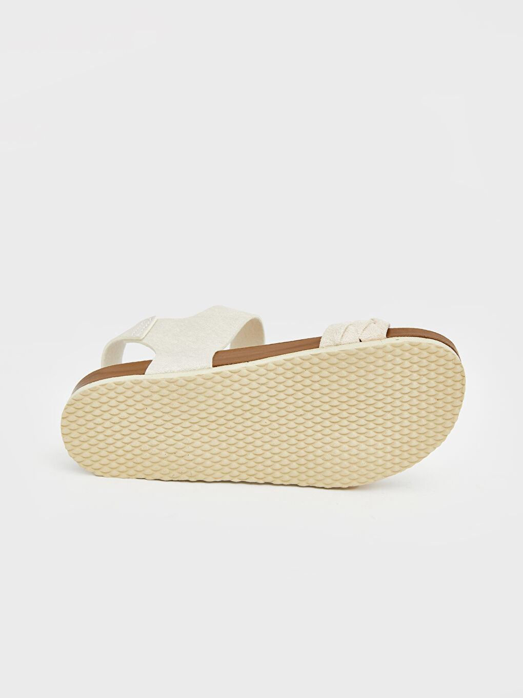 Ekru Örgü Detaylı Kız Çocuk Sandalet-3