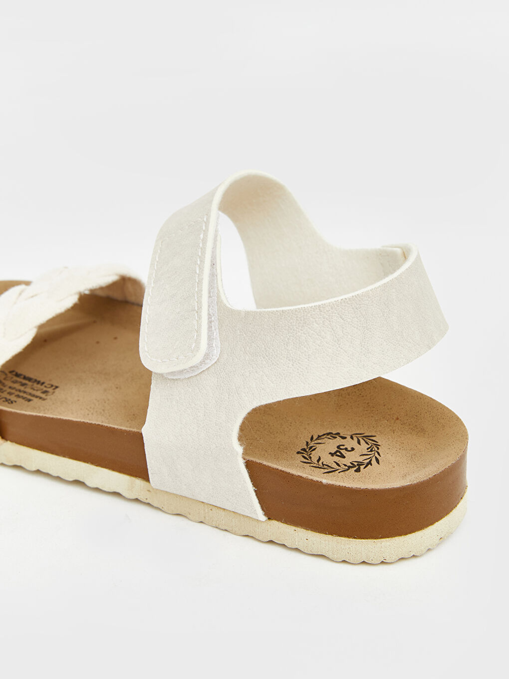 Ekru Örgü Detaylı Kız Çocuk Sandalet-4