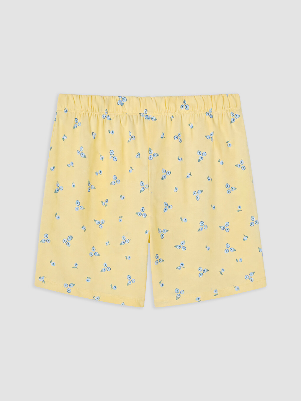 Sarı Baskılı %100 Pamuklu Kadın Şort Pijama Altı 2'li-4