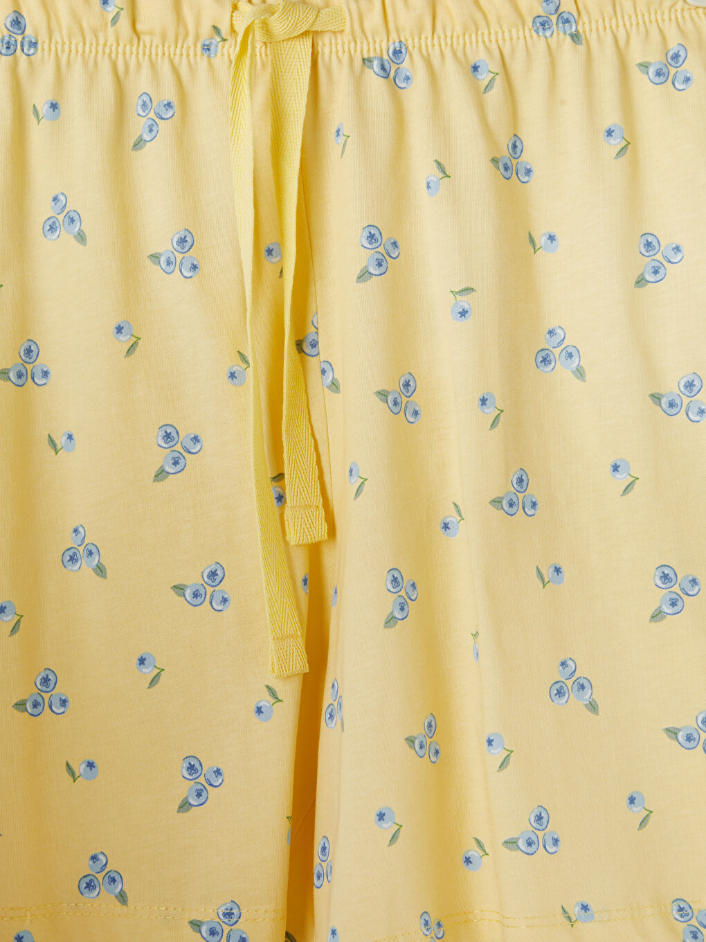 Sarı Baskılı %100 Pamuklu Kadın Şort Pijama Altı 2'li-6