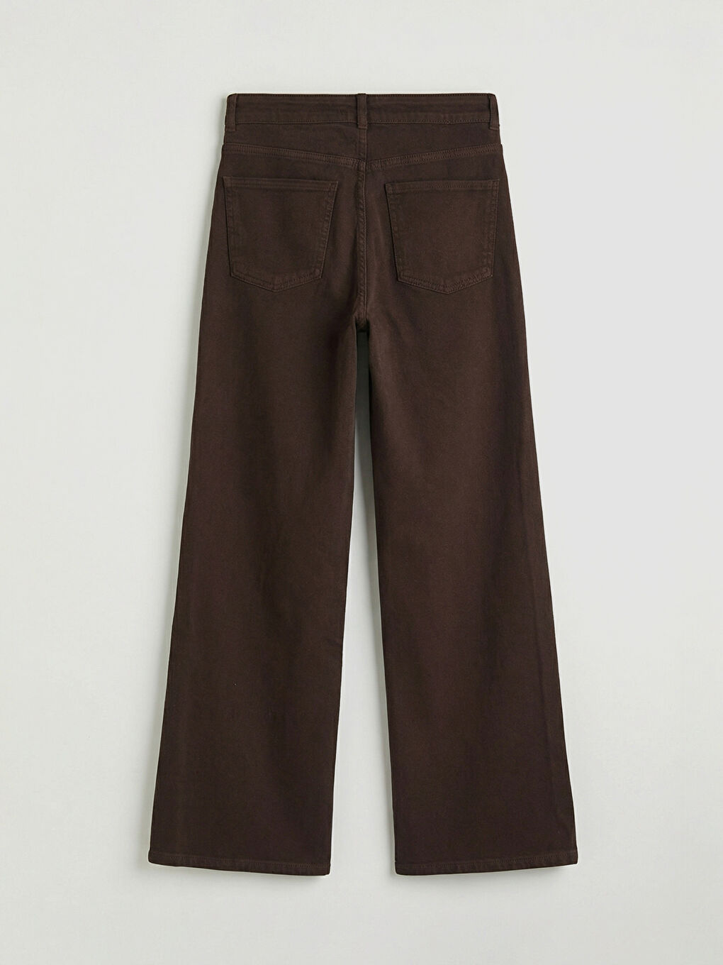 Kahverengi Wideleg Kadın Jean Pantolon-5