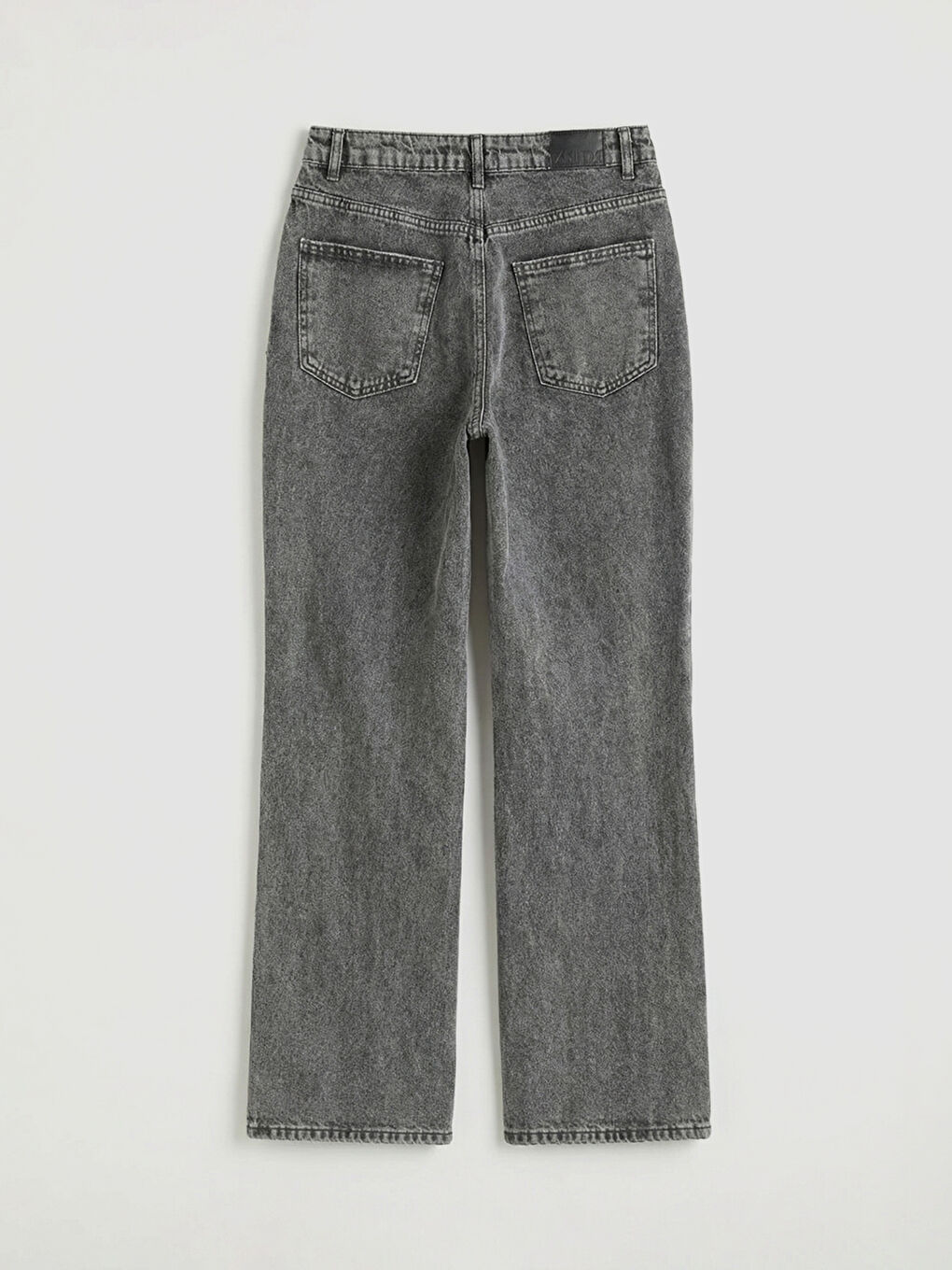 Gri Straight Fit Kadın Jean Pantolon-1