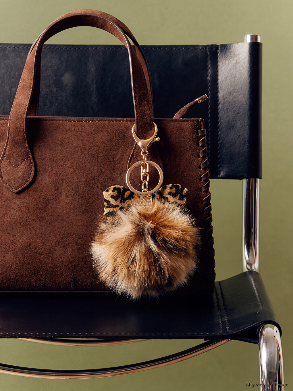Leopard Patterned Bag Charm