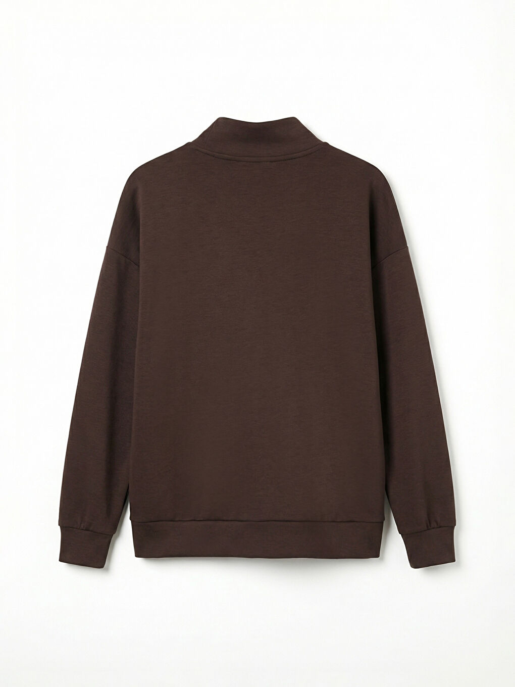 Kahverengi Dik Yaka Soft Touch Kadın Sweatshirt		
-1