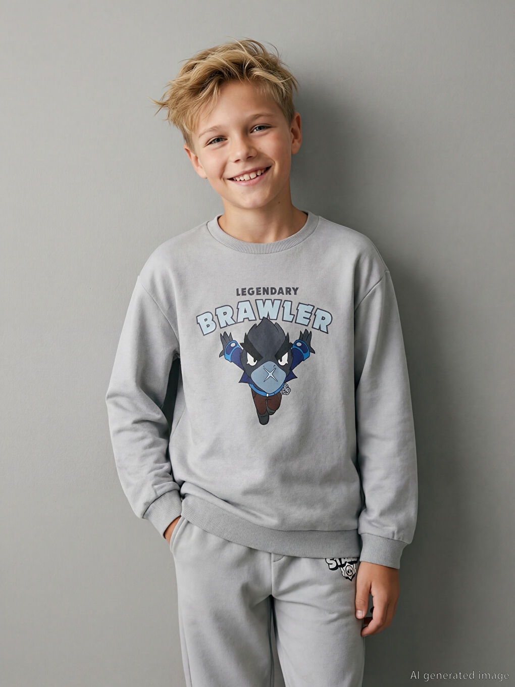 Brawl stars дөңгелек жағалы спортивтық костюм жинағы ұлдарға-1