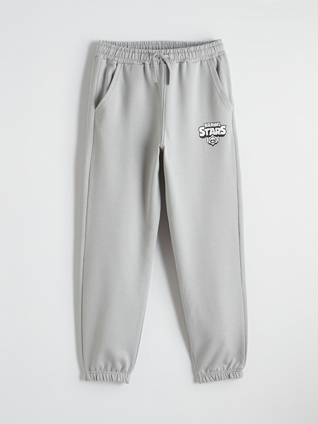 Gri Bisiklet Yaka Erkek Çocuk Brawl Stars Eşofman Takımı-4