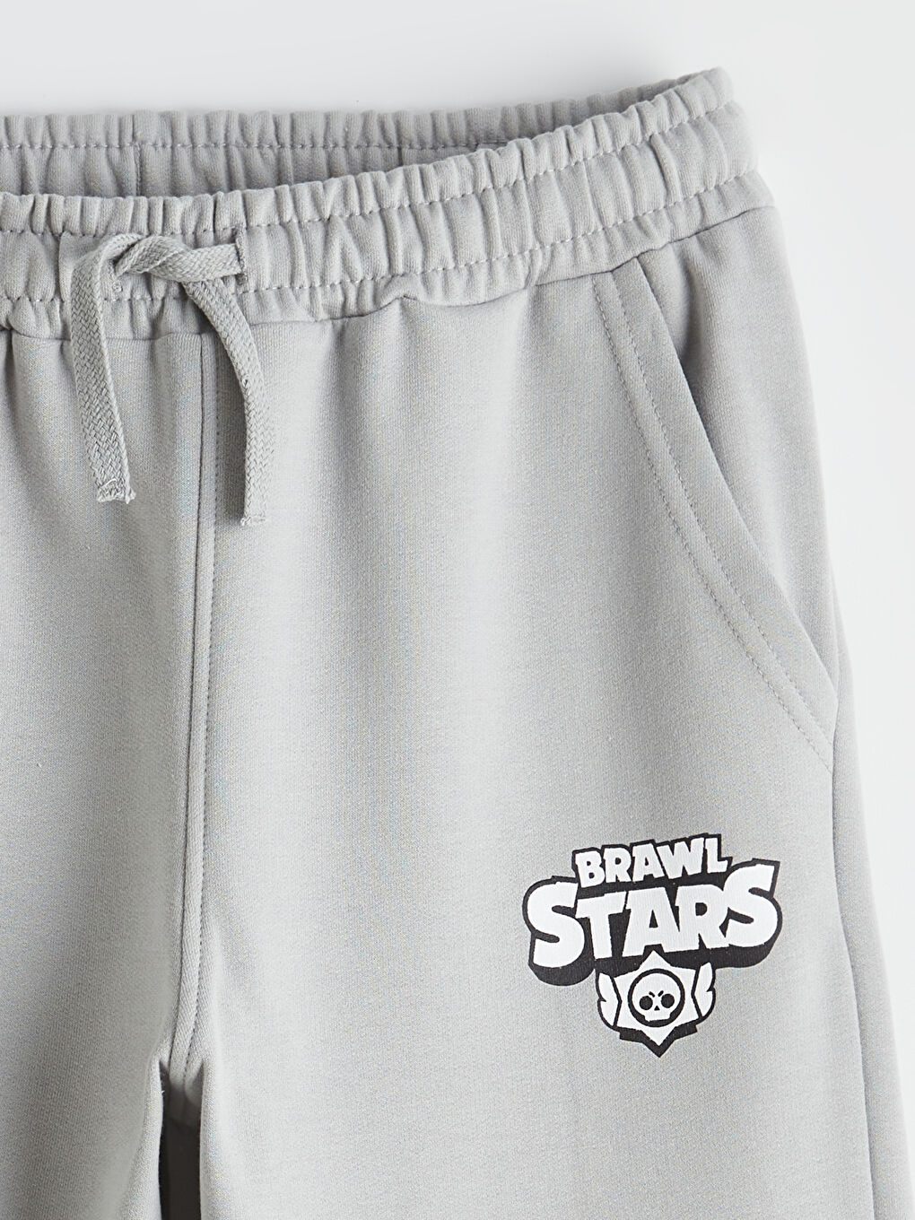 Gri Bisiklet Yaka Erkek Çocuk Brawl Stars Eşofman Takımı-5