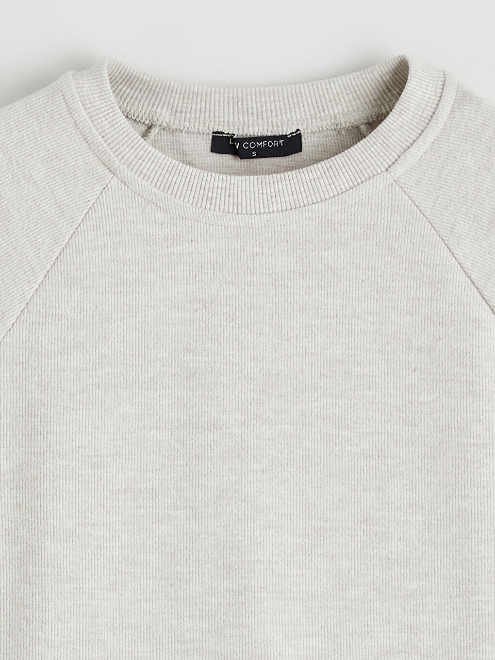 Bej Bisiklet Yaka Kadın Sweatshirt-6