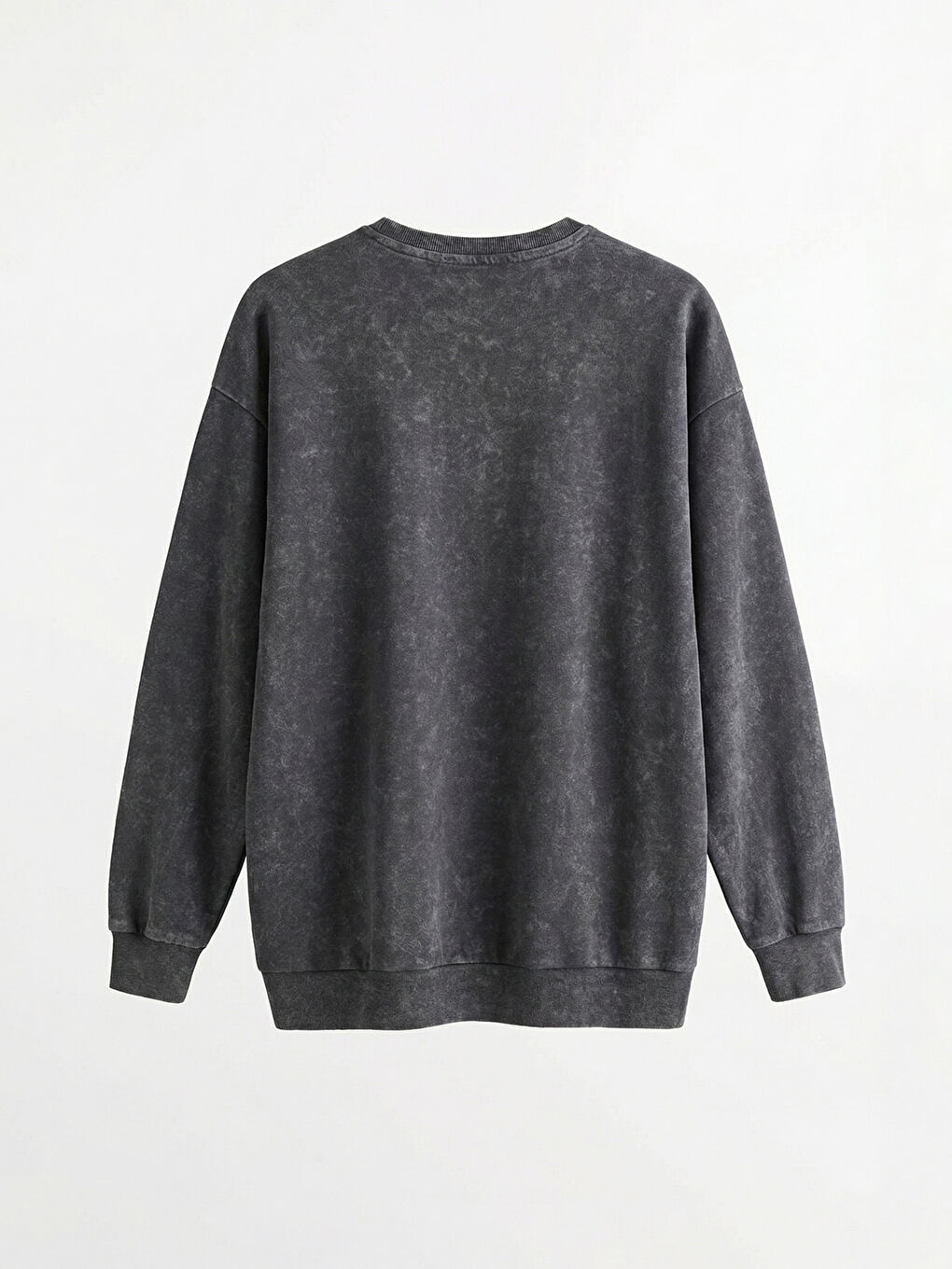 Gri Bisiklet Yaka Taşlı Kadın Sweatshirt-1