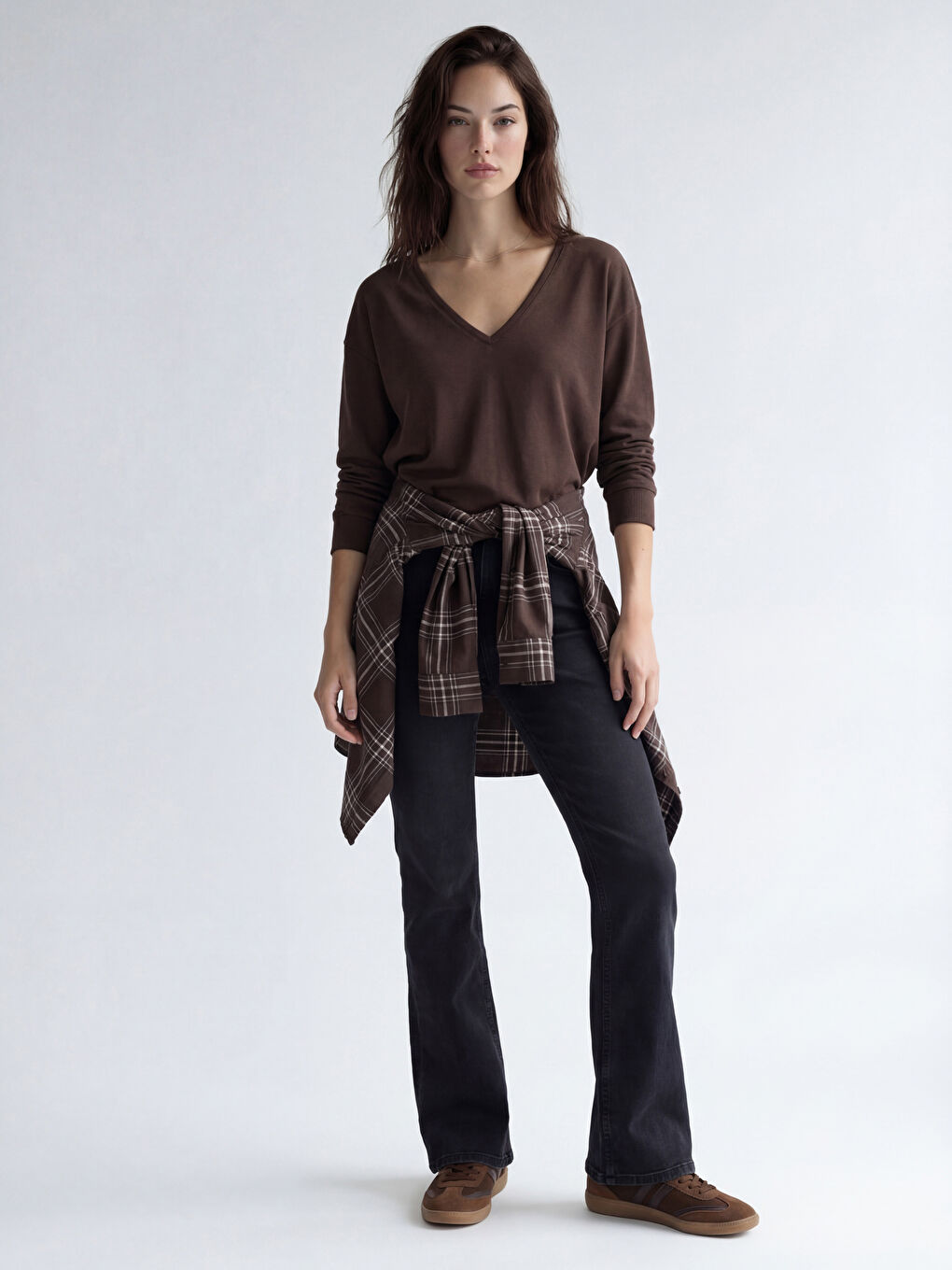 Siyah Flare Kadın Jean Pantolon