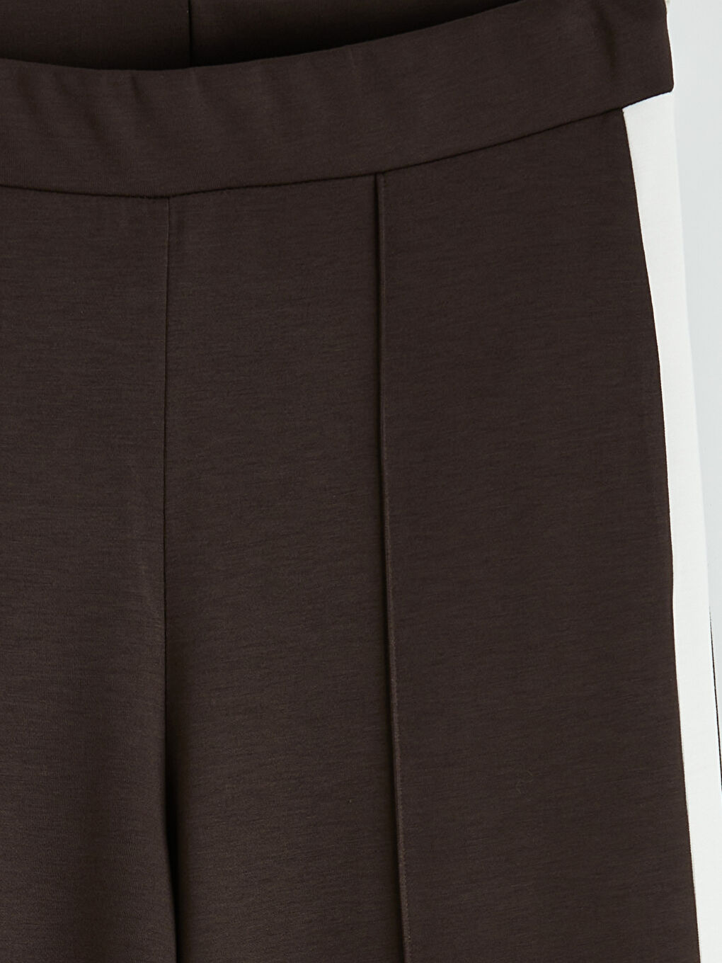 Kahverengi Beli Lastikli Geniş Paça Kadın Eşofman Altı-1