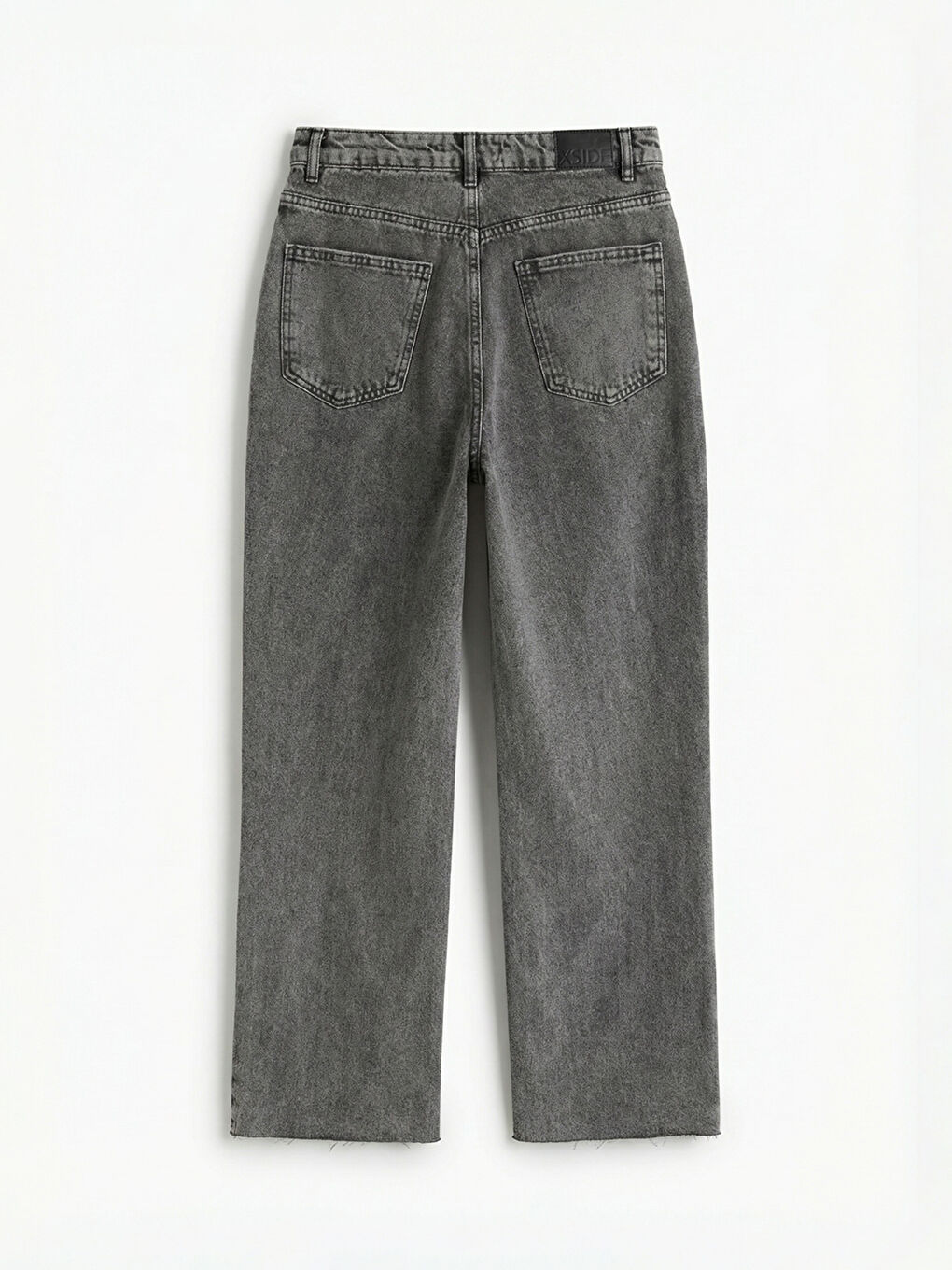 Gri Straight Fit Kadın Jean Pantolon-1