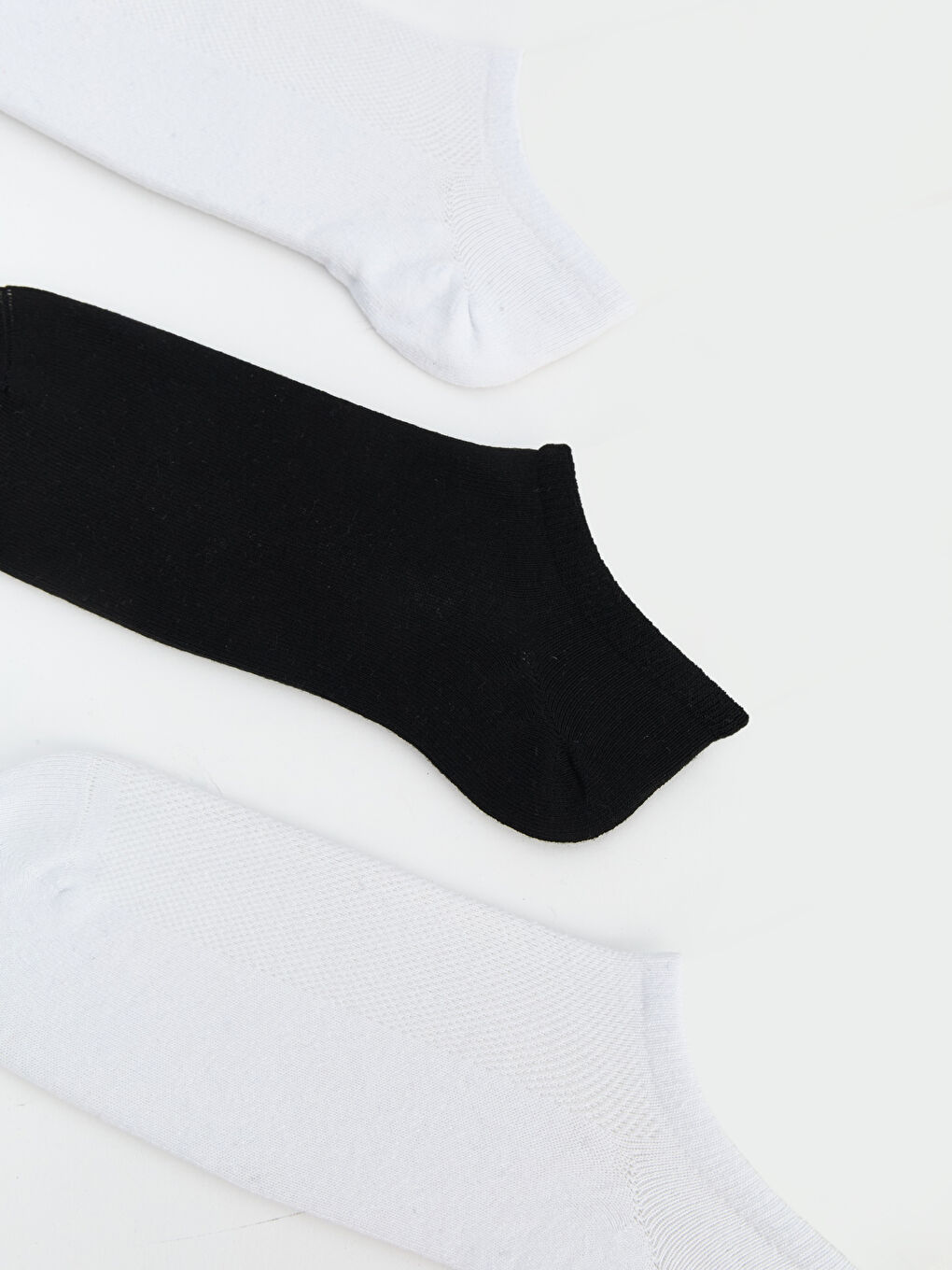 Beyaz Erkek Patik Çorap 3'lü-1