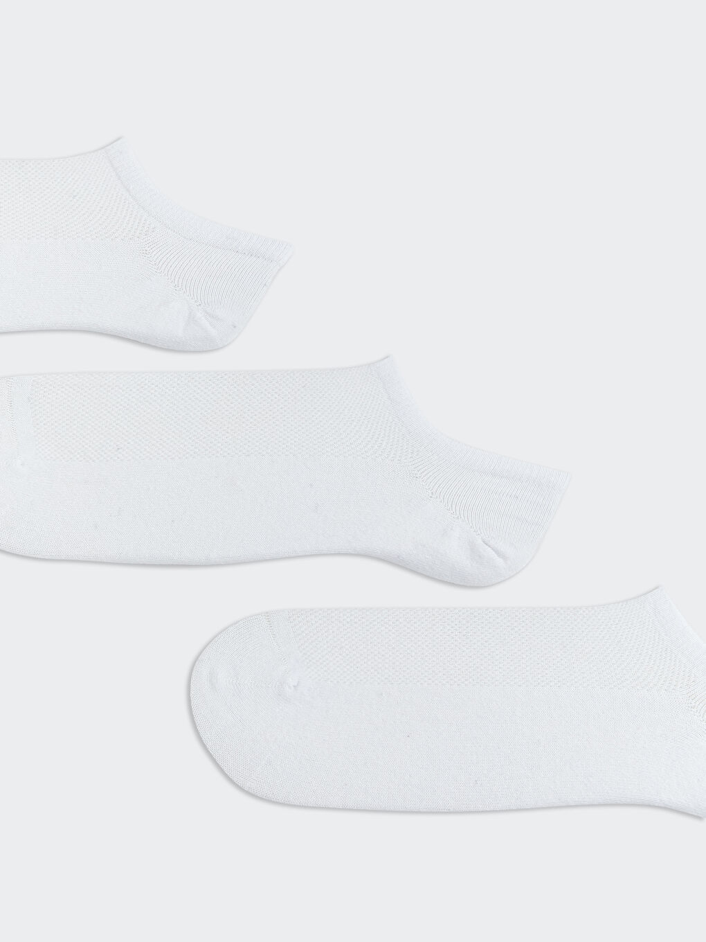 Beyaz Erkek Patik Çorap 3'lü-1