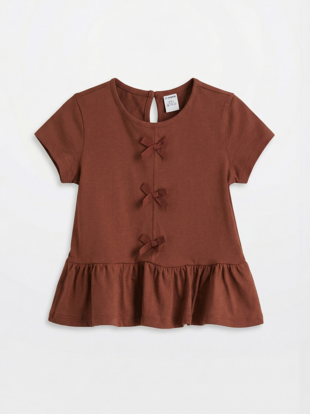 Set Bluzash T-shirt Për Vajza, 2 Copë, Me Detaj Fjongoje-6