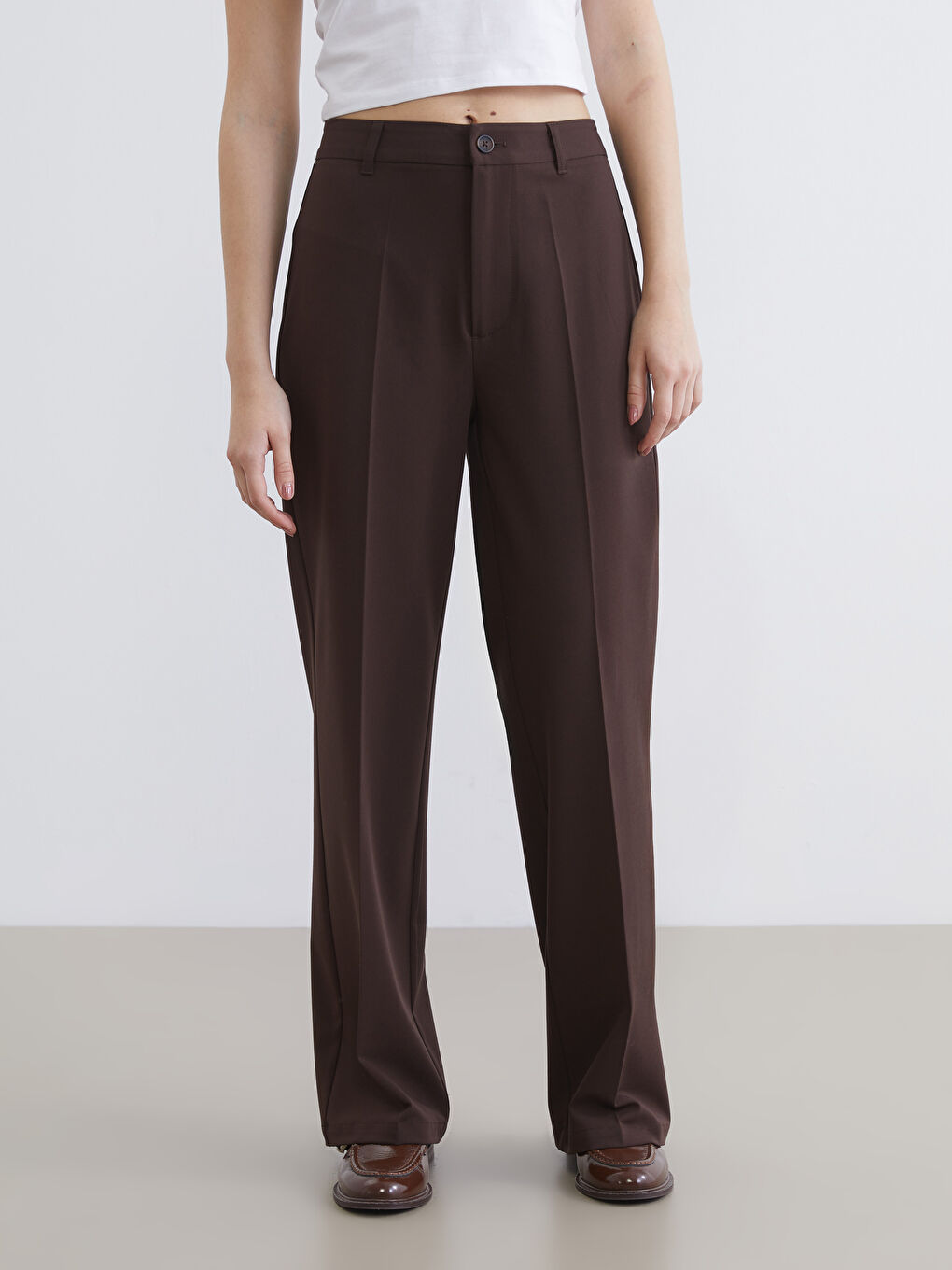 Woman BROWN Trousers-1