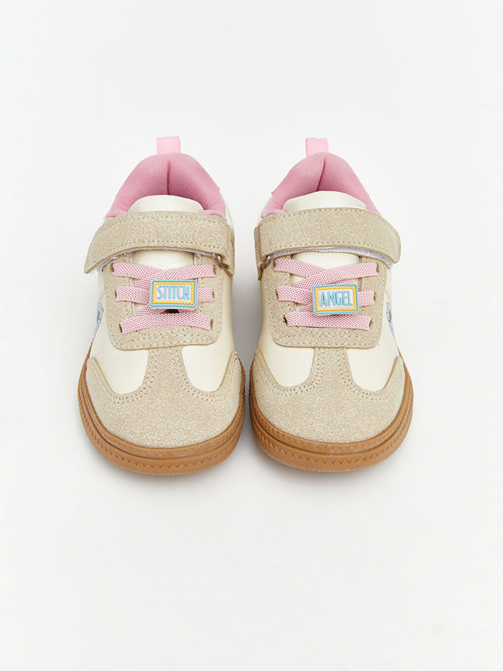Bej Lilo ve Stitch Figürlü Kız Bebek Spor Ayakkabı-2
