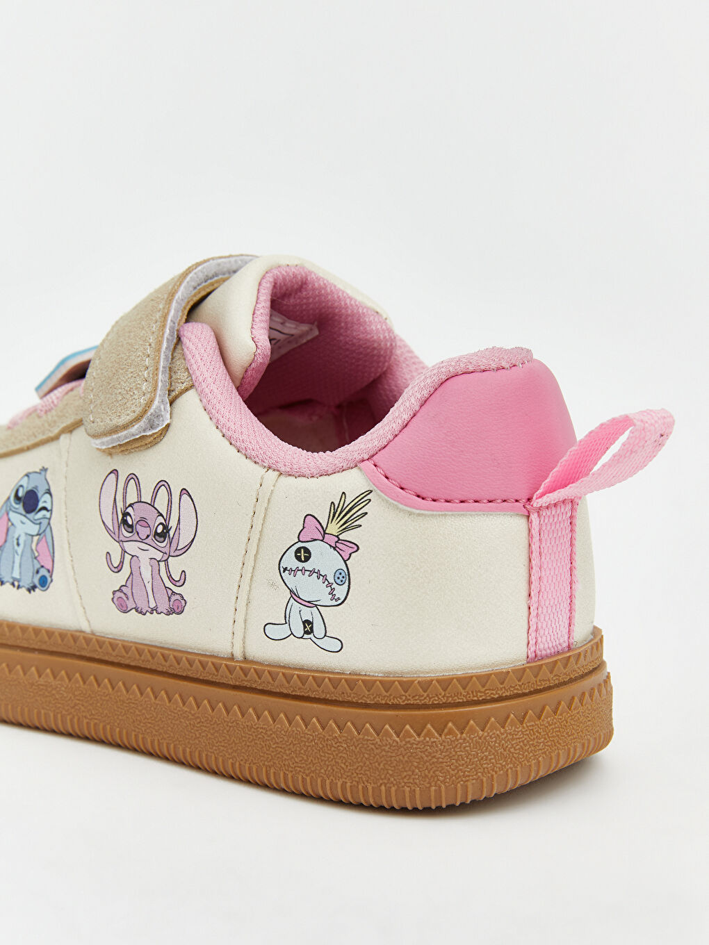 Bej Lilo ve Stitch Figürlü Kız Bebek Spor Ayakkabı-4