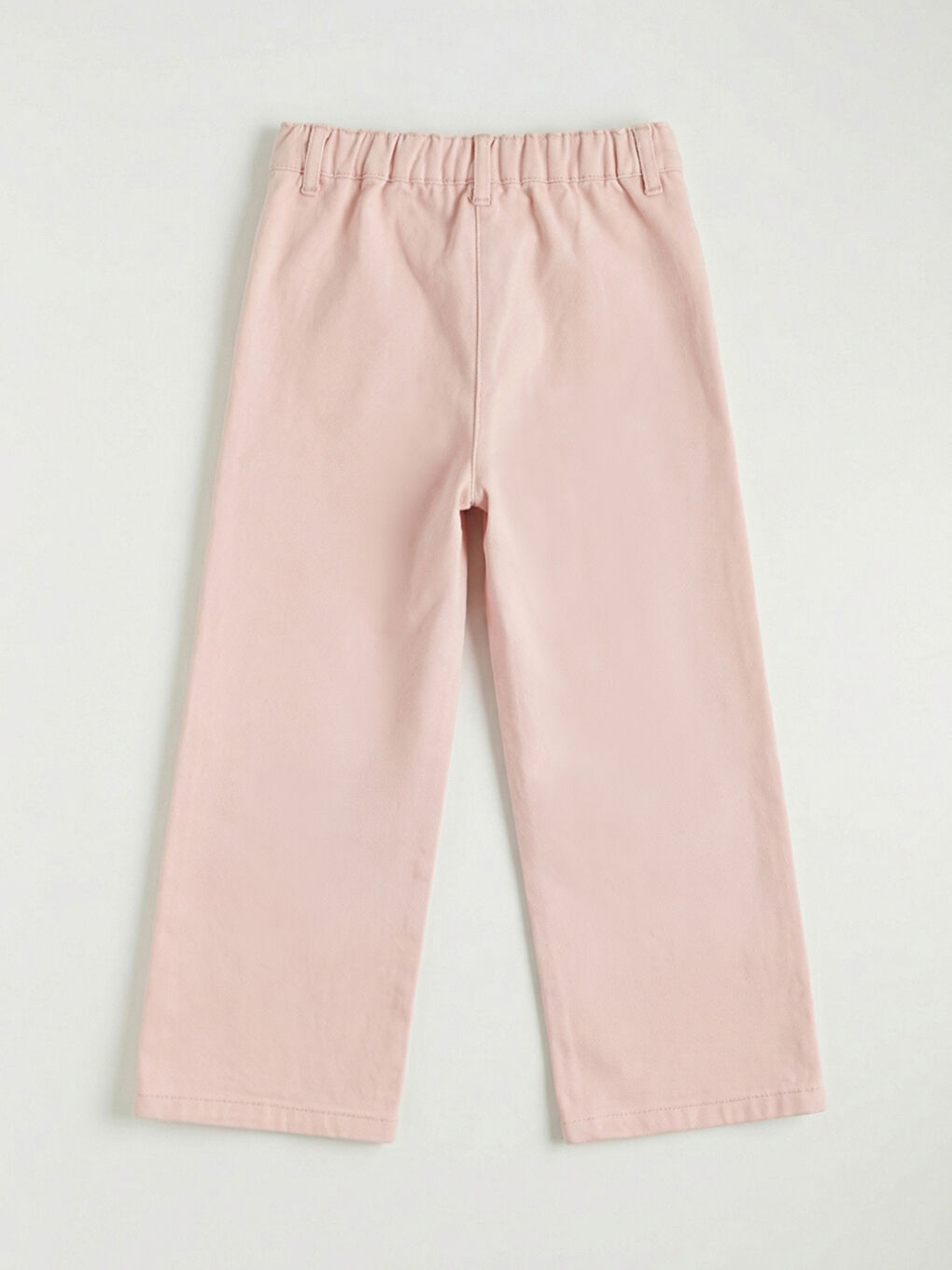 Pembe Beli Lastikli Çiçekli Kız Çocuk Pantolon-1
