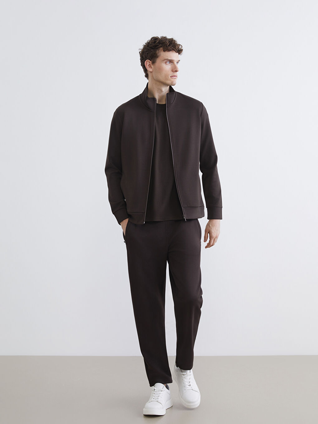 Kahverengi Standart Kalıp Erkek Eşofman Altı	