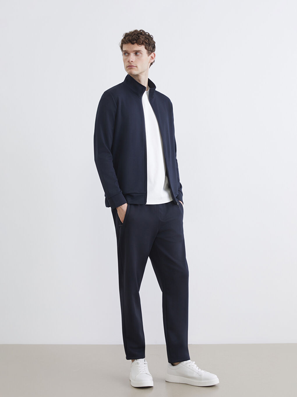 Lacivert Standart Kalıp Erkek Eşofman Altı	