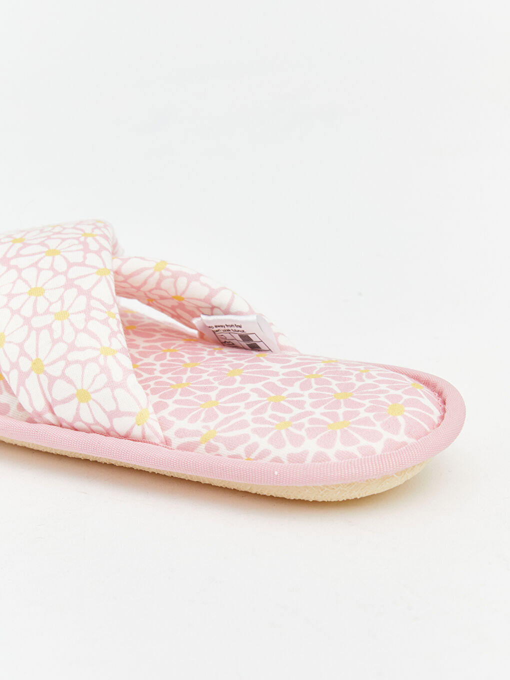 Pembe Çapraz Bantlı Pelüş Kadın Ev Terliği-7