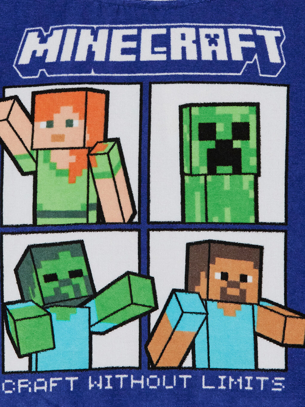 İndigo Minecraft Baskılı Erkek Çocuk Panço Havlu-2