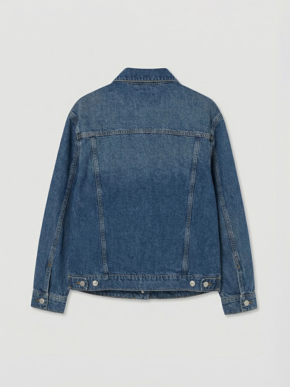 İndigo Gömlek Yaka Kadın Jean Ceket-5