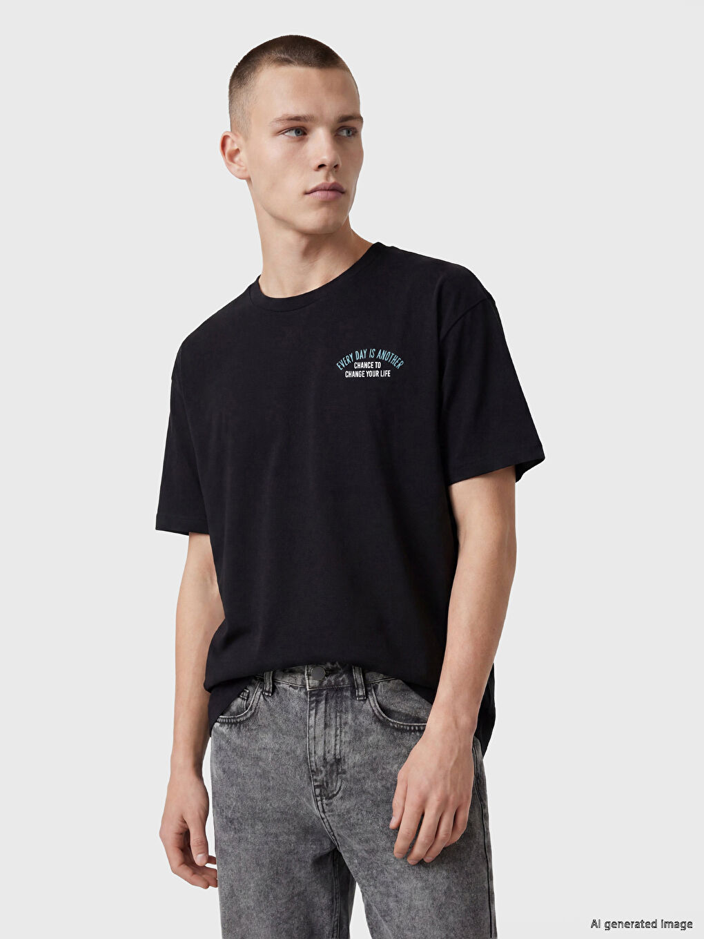 Crew Neck Printed Men's T-Shirt