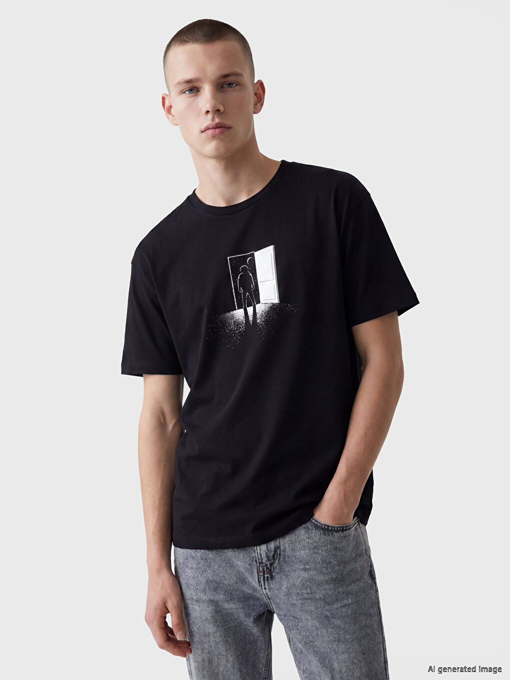 Crew Neck Standard Fit Printed Men's T-Shirt