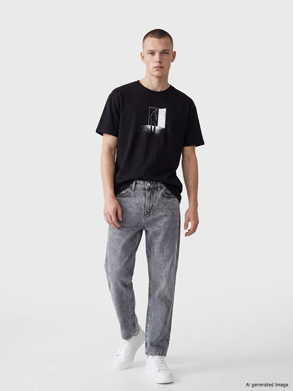 Crew Neck Standard Fit Printed Men's T-Shirt-1